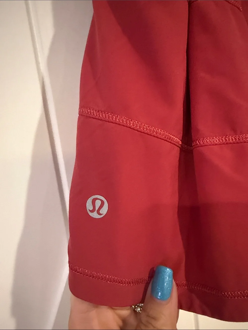 Lululemon Red Athletic Skirt with Snake-Print Waistband